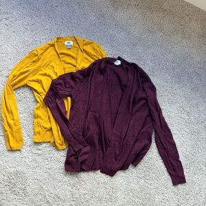 Women's Mustard and Burgundy cardigans